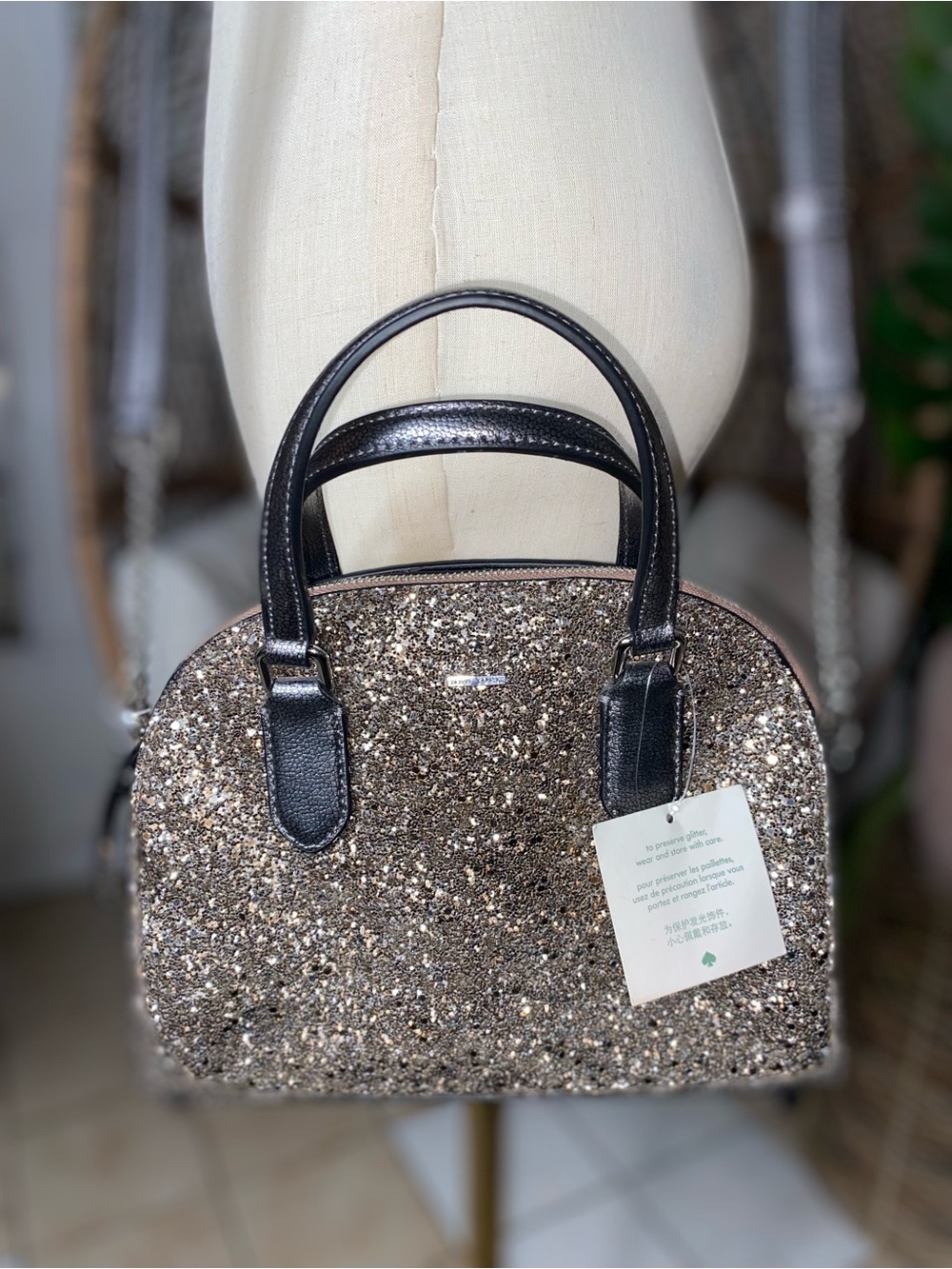 Kate Spade New York Women’s Glitter Mini Satchel Bag NWT - Picture 3 of 16